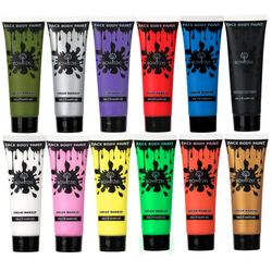 bowitzki face and body paint 2oz cream, 60ml water based makeup for face painting, special effects adults children