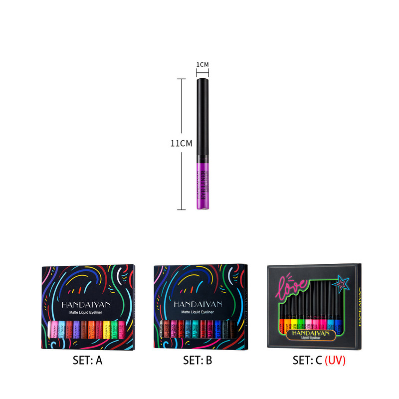 Fluorescent Eyeliner Liquid Set For Halloween Face And Body Paint Multi Use Party Makeup And Stage 2