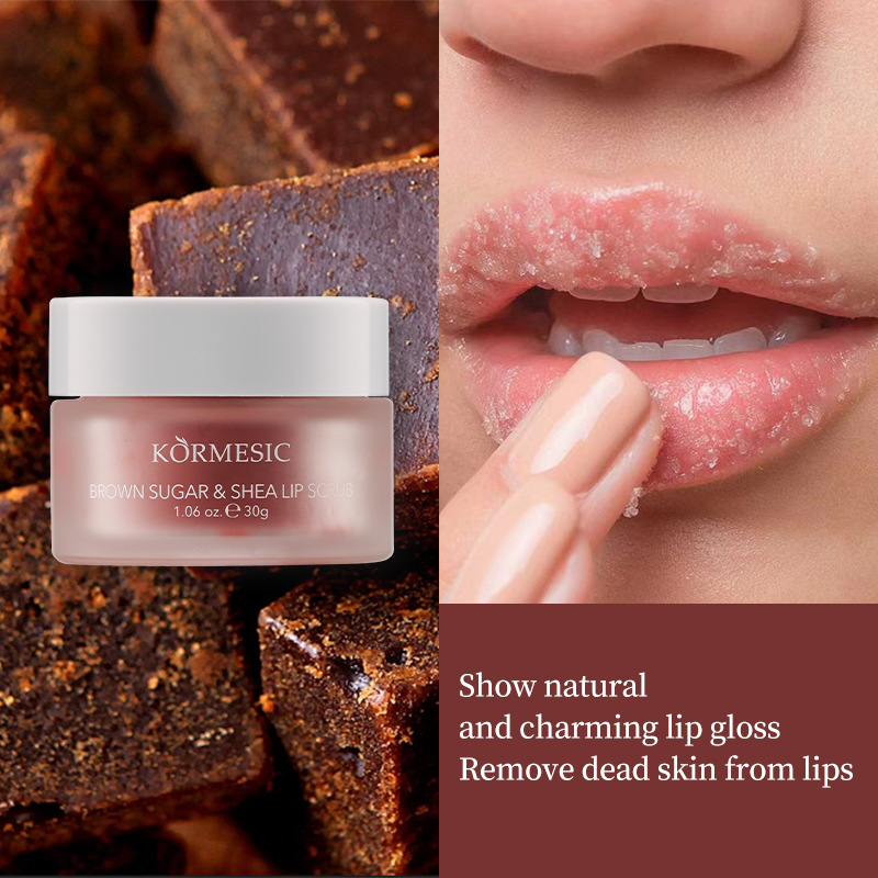 Brown Sugar Lip Scrub 30g Raspberry, Coconut Vanilla Watermelon, Moisturizing Exfoliating Brighten Lip Care Gift Women