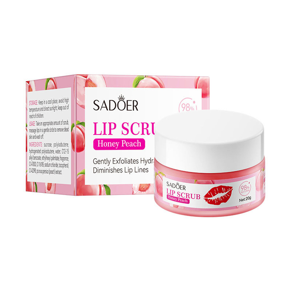 Strawberry Lip Scrub By SADOER Fruit Series Removes Dead Skin Moisturizes Brightens Lip Color Soft 7