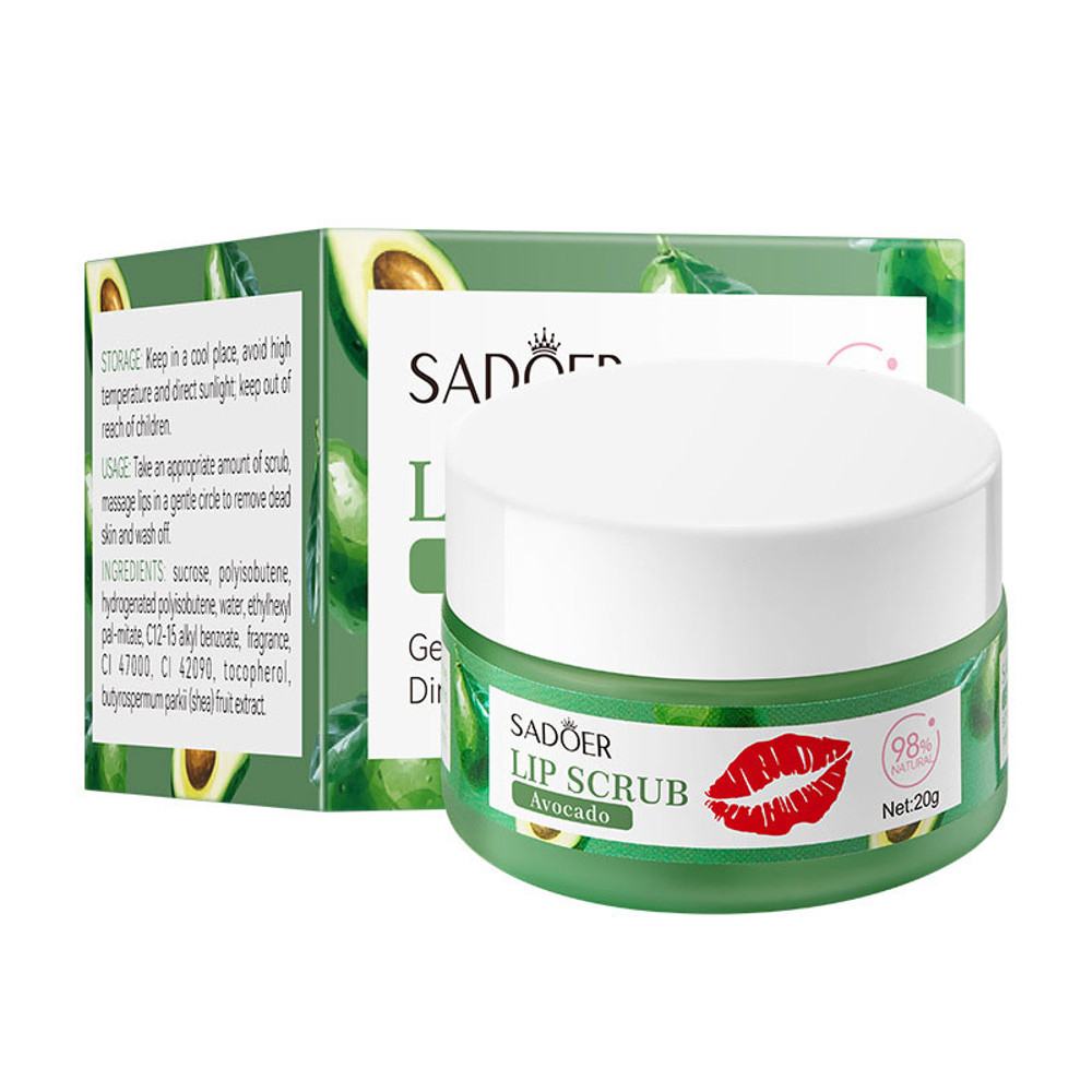Strawberry Lip Scrub By SADOER Fruit Series Removes Dead Skin Moisturizes Brightens Lip Color Soft 8