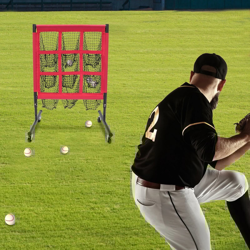 Golf Training Cage Nets for Backyard, Swing Practice Hitting Net with 9 Hole Target Sheet, Driving Range Practice