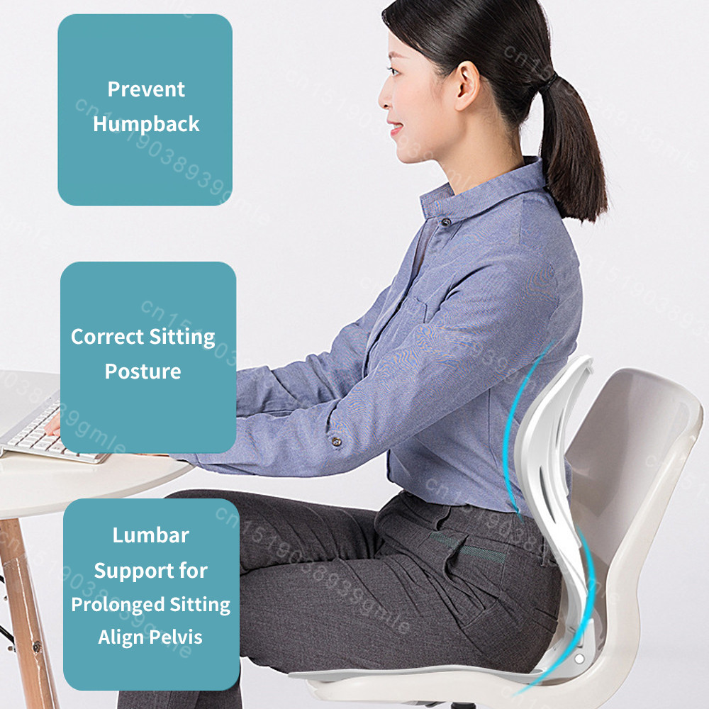 Ergonomic Chair Waist Back Support Cushion, Foldable Portable Posture Corrector for Office Chairs and Car Seats