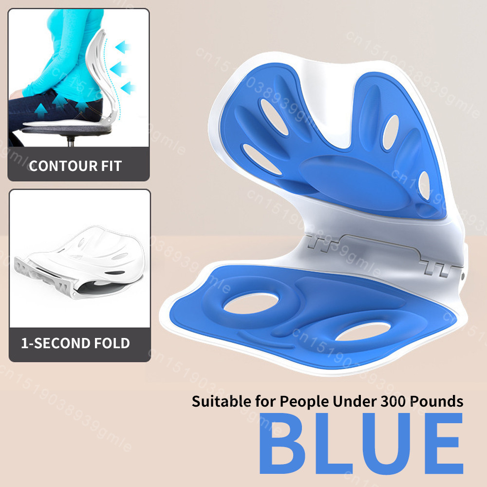 Ergonomic Chair Waist Back Support Cushion, Foldable Portable Posture Corrector for Office Chairs and Car Seats