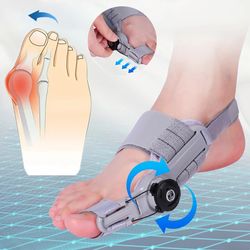 unisex bunion corrector, hallux valgus brace with rotatable toe separator, adjustable foot straightener for pedicure