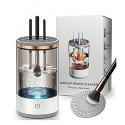 professional electric makeup brush cleaner machine, fast, automatic, deep cleaning for cosmetic brushes, sponges