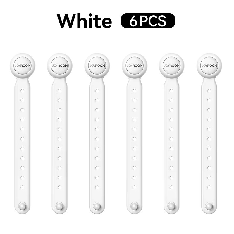6PCS Magnetic Cable Management Ties, 11cm Adjustable Hook, Loop Organizer Straps for Home & Office Wire Organizer
