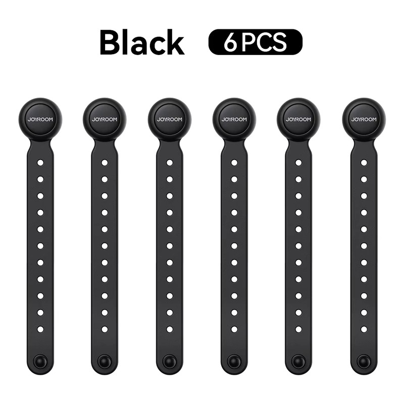 6PCS Magnetic Cable Management Ties, 11cm Adjustable Hook, Loop Organizer Straps for Home & Office Wire Organizer