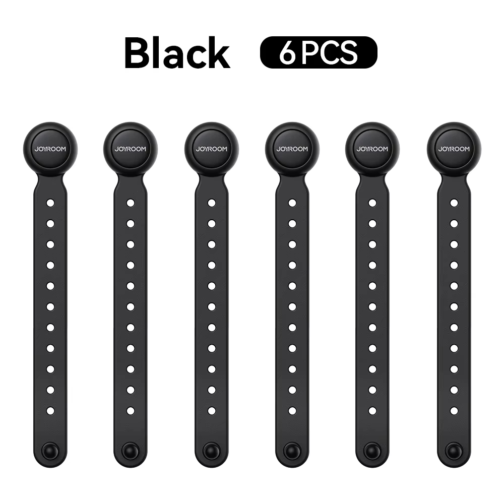 6PCS Magnetic Cable Management Ties, 11cm Adjustable Hook, Loop Organizer Straps for Home & Office Wire Organizer