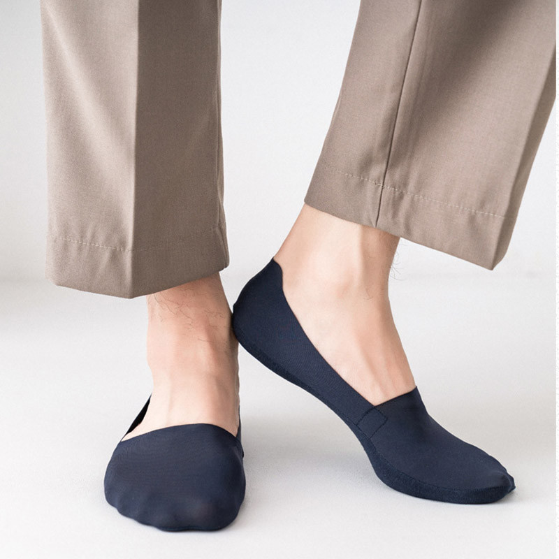 5 Pairs Mens Womens Summer Ice Silk Boat Socks Seamless NonSlip Silicone Grip Invisible Positioning 0