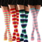 Fashion Colorful Striped Stockings Women Over Knee High Socks For Cosplay Boots NonSlip Comfortable 4