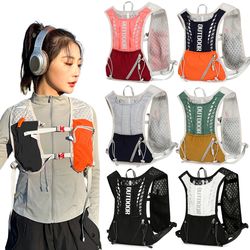 ultralight running vest with hydration pack, breathable, reflective water bladder daypack for hiking & trail running
