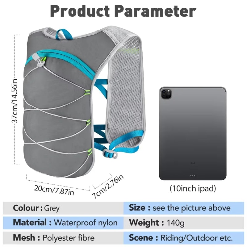 NEWBOLER Breathable Hydration Vest, Lightweight Trail Running Backpack for Cycling, Jogging, Marathon, Climbing