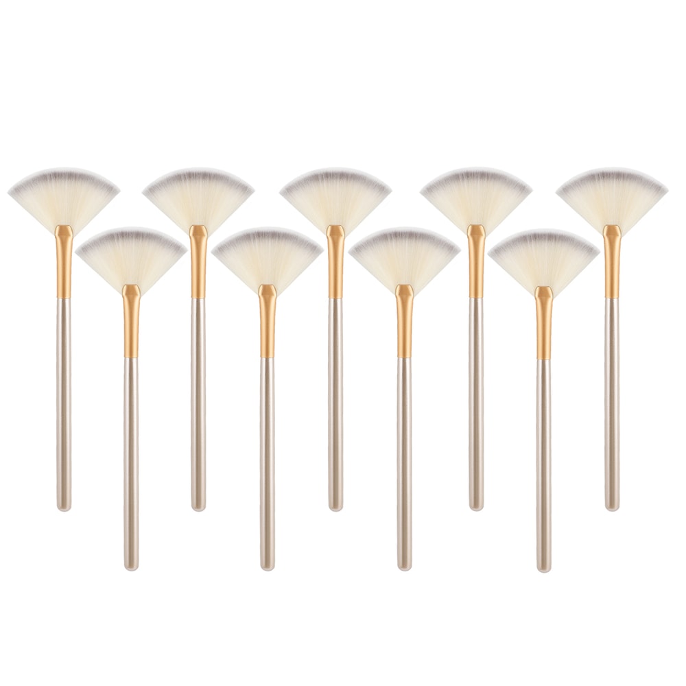 New Practical Facial Brushes Fan Makeup Brushes Set, Soft Portable Mask, Cosmetic Tools for Ladies and Girls