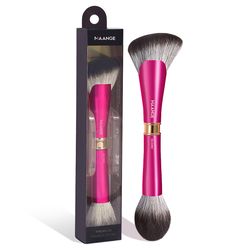 maange double-head fan makeup brush, round top brush for liquid, cream, powder, blending, ideal mother's day & travel