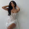 Candyhot Elegant Lace Strapless Dress Sexy SeeThrough Bandage Mini Dress For Women Summer Slim Stre 1