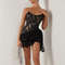 Candyhot Elegant Lace Strapless Dress Sexy SeeThrough Bandage Mini Dress For Women Summer Slim Stre 3