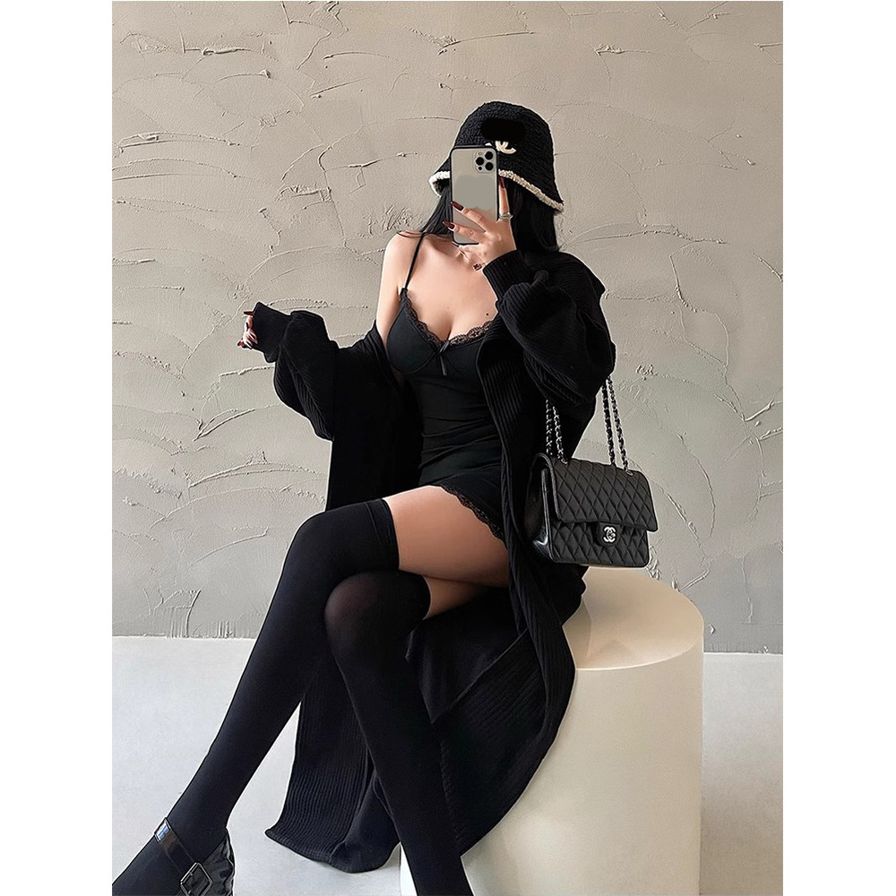 Y2K Retro Lace Patchwork Spaghetti Strap Black Bodycon Dress with Bow, Mini Club Party Sexy Dresses for Women