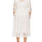 Elegant V-Neck A-Line Dress with Floral Lace Overlay and Pockets for Beach Parties & Evening Events