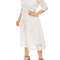 Elegant V-Neck A-Line Dress with Floral Lace Overlay and Pockets for Beach Parties & Evening Events