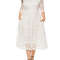 Elegant V-Neck A-Line Dress with Floral Lace Overlay and Pockets for Beach Parties & Evening Events
