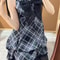 2025 Japanese Vintage Style Strap Dress, Womens Korean Fashion Black Lace Cami Dress for Summer, Sweet Patchwork One