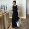 HXAO Khaki Elegant Long Dresses 2025 Womens Spring Sleeveless Black Dress For Fashion Casual Party  0