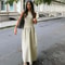 HXAO Khaki Elegant Long Dresses 2025 Womens Spring Sleeveless Black Dress For Fashion Casual Party 3
