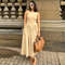 HXAO Khaki Elegant Long Dresses 2025 Womens Spring Sleeveless Black Dress For Fashion Casual Party  4