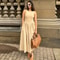 HXAO Khaki Elegant Long Dresses 2025 Womens Spring Sleeveless Black Dress For Fashion Casual Party 4