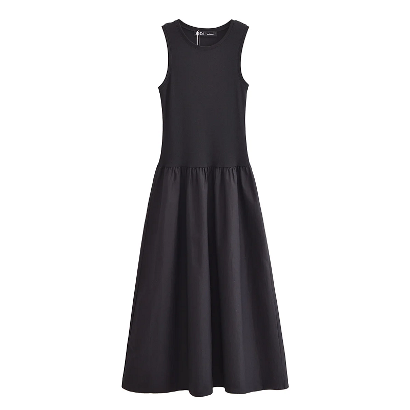 HXAO Khaki Elegant Long Dresses 2025 Womens Spring Sleeveless Black Dress For Fashion Casual Party  6