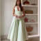 YENKYE Womens Sexy Backless Green Halter Dress Elegant Low Waist ALine Midi Evening Party Dress In  0