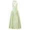 YENKYE Womens Sexy Backless Green Halter Dress Elegant Low Waist ALine Midi Evening Party Dress In  1