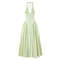 YENKYE Womens Sexy Backless Green Halter Dress Elegant Low Waist ALine Midi Evening Party Dress In  2