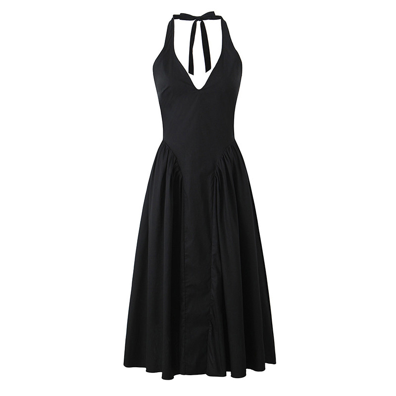 YENKYE Womens Sexy Backless Green Halter Dress Elegant Low Waist ALine Midi Evening Party Dress In  4