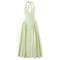 YENKYE Womens Sexy Backless Green Halter Dress Elegant Low Waist ALine Midi Evening Party Dress In  5