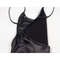 Sexy Faux Leather Mini Dress, Backless Wet Look Latex Bodycon with Push Up Bra for Club Party, Solid Black