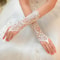 Elegant Womens Wedding Lace Gloves: Bridal Fingerless Gloves with Crystal Sequins, White Hook & Eye Closure, and Adjust