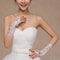 Elegant Womens Wedding Lace Gloves: Bridal Fingerless Gloves with Crystal Sequins, White Hook & Eye Closure, and Adjust