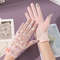 Elegant Lady Thin Gloves for Bridal Wedding, Breathable Driving & Touchscreen Short Gloves with Lace Bow for Bride