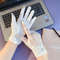 Elegant Lady Thin Gloves for Bridal Wedding, Breathable Driving & Touchscreen Short Gloves with Lace Bow for Bride