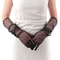 Women's Sexy Black Lace Gloves, Long Fishnet Gauze Mittens with Wavy Dot Pattern for Bridal Wedding Etiquette, Fashion