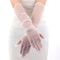 Women's Sexy Black Lace Gloves, Long Fishnet Gauze Mittens with Wavy Dot Pattern for Bridal Wedding Etiquette, Fashion