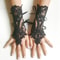 New Women's Wedding Fingerless Gloves, High-Quality Lace Mittens in White & Black for Party, Bridal & Special Occasions
