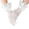 Elegant White Satin Bride Gloves With Bowknot Lace Wedding Dress Gloves Etiquette Hand Accessories 3