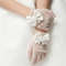 1 Pair Girls Kids White Lace Wedding Gloves With Faux Pearl Bowknot Fishnet Flower Girl Communion C 1