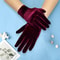 Short Opera Velvet Gloves for Women, Flapper Stretchy Wrist Length Banquet & Tea Party Gloves for Halloween Costume