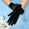 Short Opera Velvet Gloves for Women, Flapper Stretchy Wrist Length Banquet & Tea Party Gloves for Halloween Costume