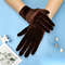 Short Opera Velvet Gloves for Women, Flapper Stretchy Wrist Length Banquet & Tea Party Gloves for Halloween Costume
