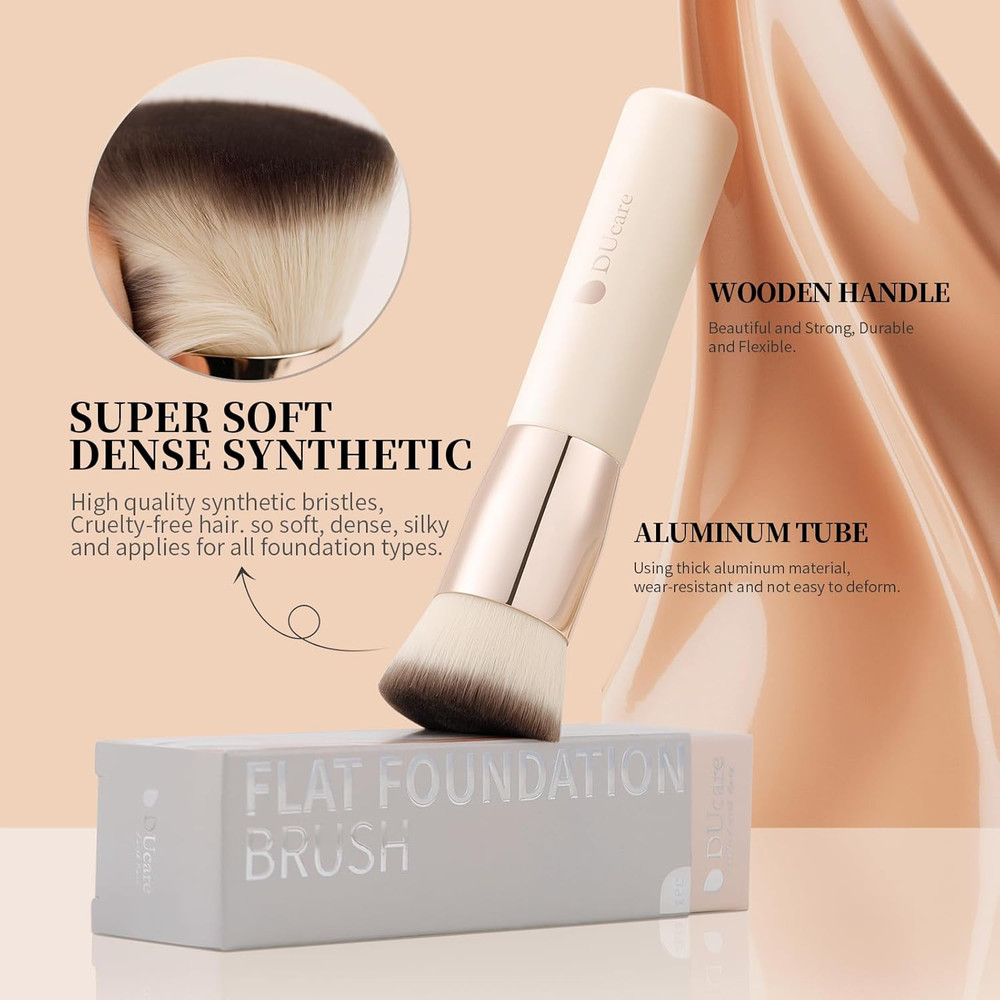 Flat Top Foundation Brush, Kabuki Makeup Brush Synthetic Professional, Liquid Blending Powder Tools